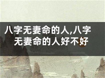 八字无妻命的人,八字无妻命的人好不好