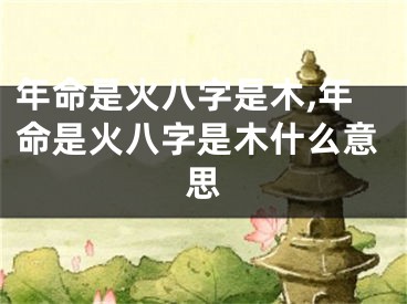 年命是火八字是木,年命是火八字是木什么意思
