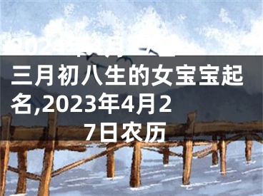 2024年4月27日三月初八生的女宝宝起名,2023年4月27日农历