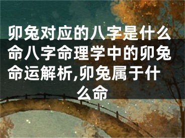 卯兔对应的八字是什么命八字命理学中的卯兔命运解析,卯兔属于什么命