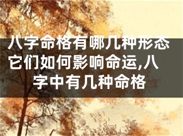 八字命格有哪几种形态它们如何影响命运,八字中有几种命格