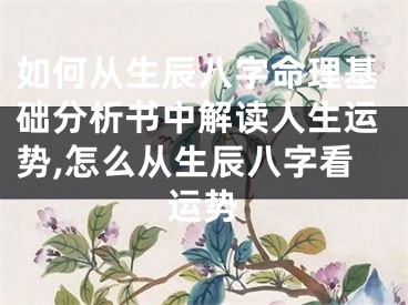如何从生辰八字命理基础分析书中解读人生运势,怎么从生辰八字看运势