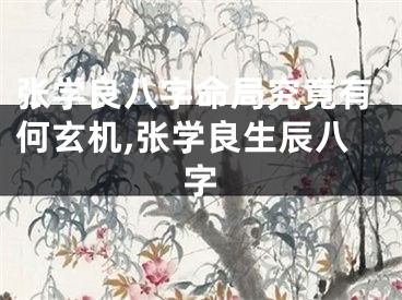 张学良八字命局究竟有何玄机,张学良生辰八字
