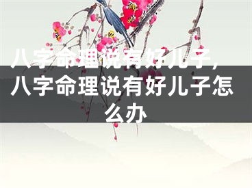 八字命理说有好儿子,八字命理说有好儿子怎么办