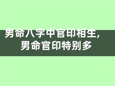男命八字中官印相生,男命官印特别多