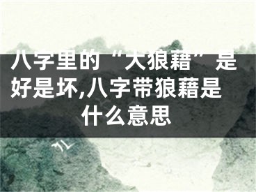 八字里的“大狼藉”是好是坏,八字带狼藉是什么意思
