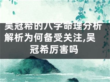 吴冠希的八字命理分析解析为何备受关注,吴冠希厉害吗
