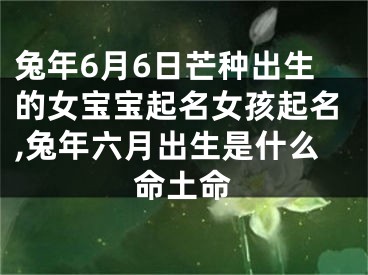 兔年6月6日芒种出生的女宝宝起名女孩起名,兔年六月出生是什么命土命