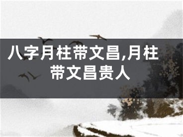 八字月柱带文昌,月柱带文昌贵人