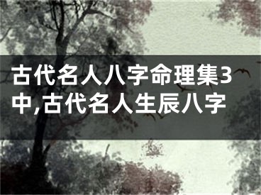 古代名人八字命理集3中,古代名人生辰八字