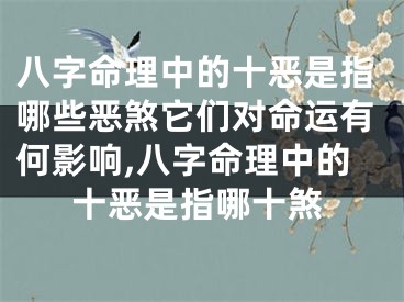 八字命理中的十恶是指哪些恶煞它们对命运有何影响,八字命理中的十恶是指哪十煞
