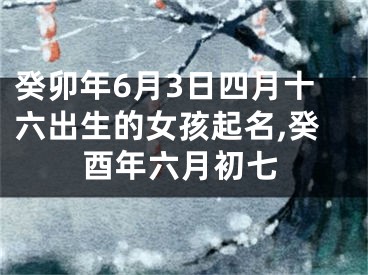 癸卯年6月3日四月十六出生的女孩起名,癸酉年六月初七