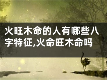 火旺木命的人有哪些八字特征,火命旺木命吗