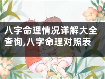 八字命理情况详解大全查询,八字命理对照表