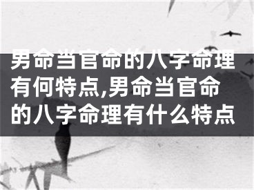 男命当官命的八字命理有何特点,男命当官命的八字命理有什么特点