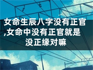 女命生辰八字没有正官,女命中没有正官就是没正缘对嘛
