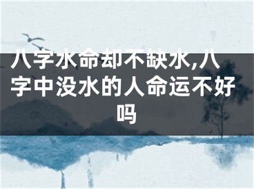 八字水命却不缺水,八字中没水的人命运不好吗
