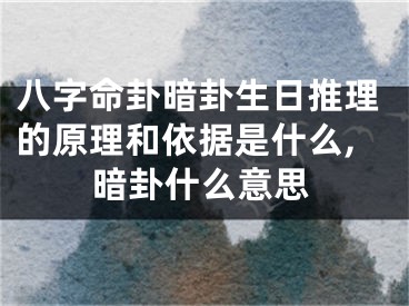 八字命卦暗卦生日推理的原理和依据是什么,暗卦什么意思