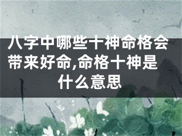 八字中哪些十神命格会带来好命,命格十神是什么意思
