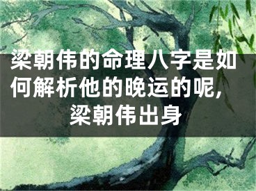 梁朝伟的命理八字是如何解析他的晚运的呢,梁朝伟出身
