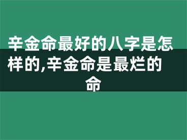 辛金命最好的八字是怎样的,辛金命是最烂的命