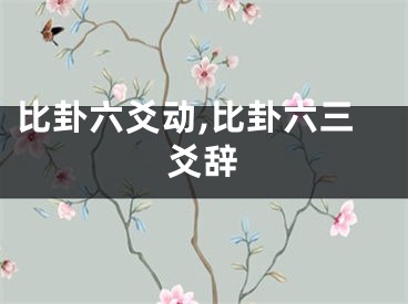比卦六爻动,比卦六三爻辞