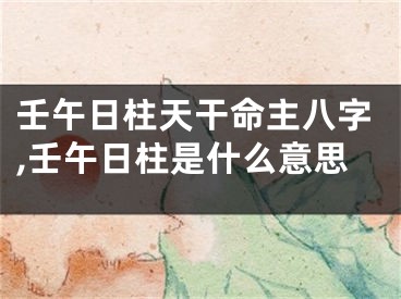 壬午日柱天干命主八字,壬午日柱是什么意思