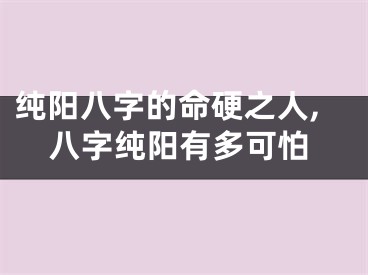 纯阳八字的命硬之人,八字纯阳有多可怕
