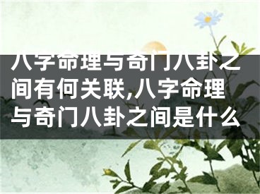 八字命理与奇门八卦之间有何关联,八字命理与奇门八卦之间是什么