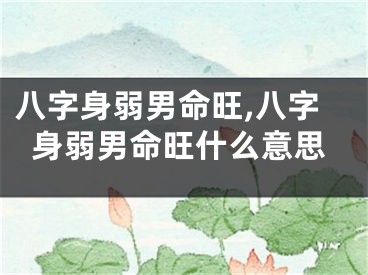 八字身弱男命旺,八字身弱男命旺什么意思