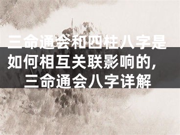 三命通会和四柱八字是如何相互关联影响的,三命通会八字详解