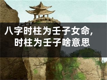 八字时柱为壬子女命,时柱为壬子啥意思