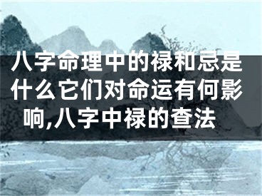 八字命理中的禄和忌是什么它们对命运有何影响,八字中禄的查法