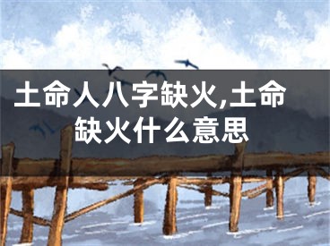 土命人八字缺火,土命缺火什么意思