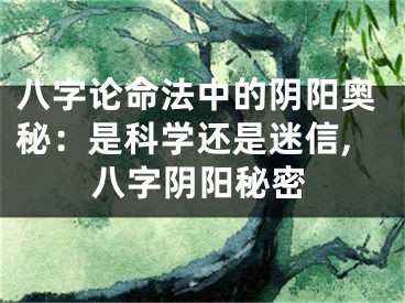 八字论命法中的阴阳奥秘：是科学还是迷信,八字阴阳秘密