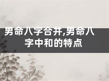 男命八字合并,男命八字中和的特点