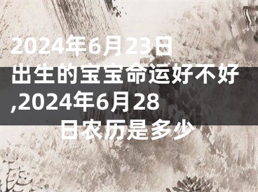 2024年6月23日出生的宝宝命运好不好,2024年6月28日农历是多少