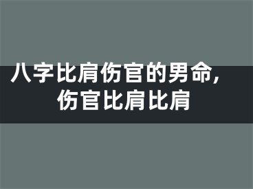 八字比肩伤官的男命,伤官比肩比肩