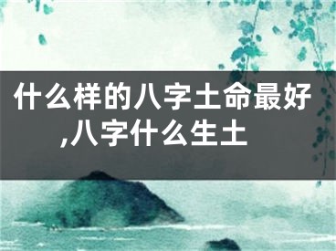 什么样的八字土命最好,八字什么生土