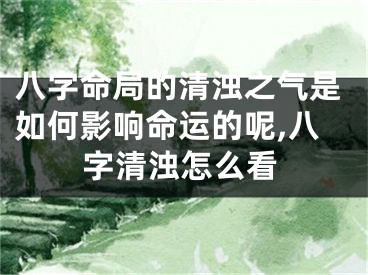 八字命局的清浊之气是如何影响命运的呢,八字清浊怎么看