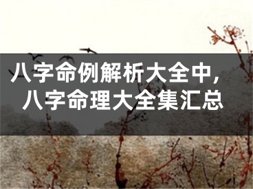 八字命例解析大全中,八字命理大全集汇总