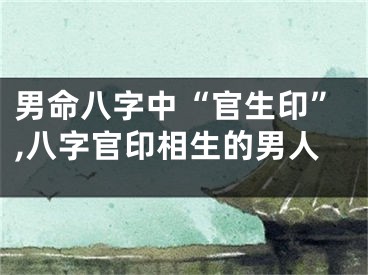 男命八字中“官生印”,八字官印相生的男人