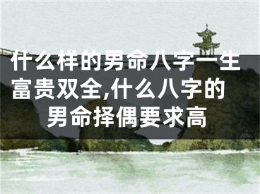 什么样的男命八字一生富贵双全,什么八字的男命择偶要求高