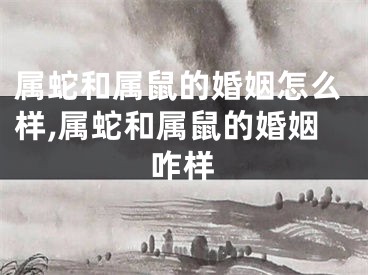 属蛇和属鼠的婚姻怎么样,属蛇和属鼠的婚姻咋样