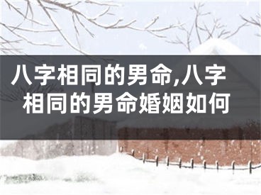 八字相同的男命,八字相同的男命婚姻如何