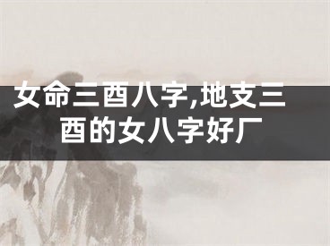 女命三酉八字,地支三酉的女八字好厂