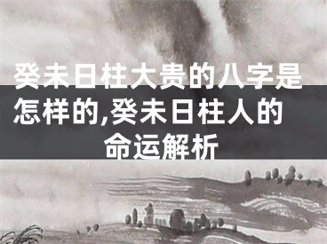 癸未日柱大贵的八字是怎样的,癸未日柱人的命运解析
