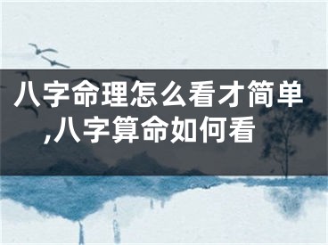 八字命理怎么看才简单,八字算命如何看