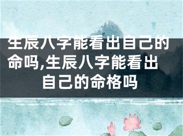 生辰八字能看出自己的命吗,生辰八字能看出自己的命格吗