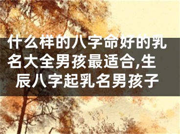 什么样的八字命好的乳名大全男孩最适合,生辰八字起乳名男孩子